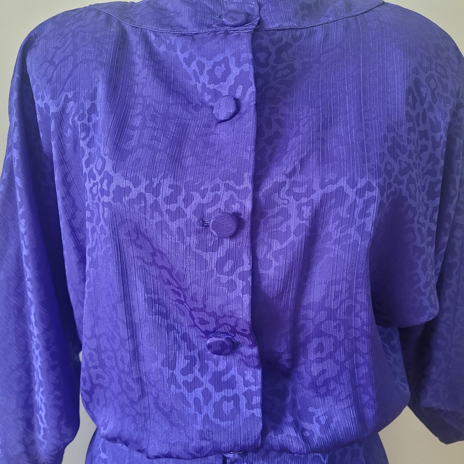 Vintage Late 80s And 90s Women Dress Small Purple Short Sleeve