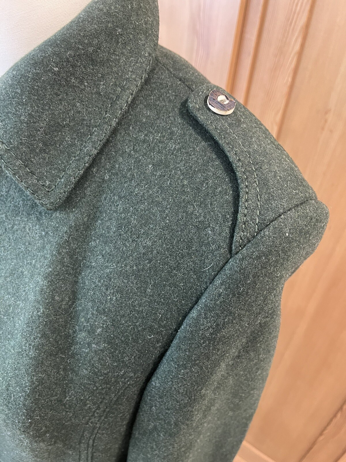 VTG Tofana Sport German Wool Bavarian Skirt-Suit, Wood Buttons Forest Green S/42