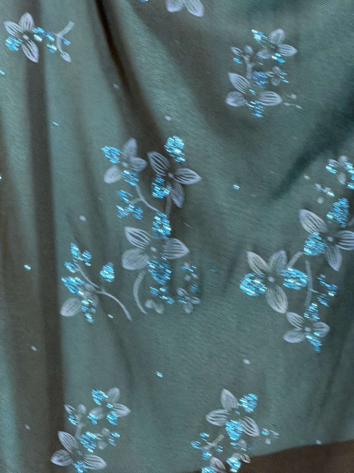 Vintage Y2K Fairycore Blue Glitter Mesh Hi Low Dress Prom Goth Formal Slip M/L