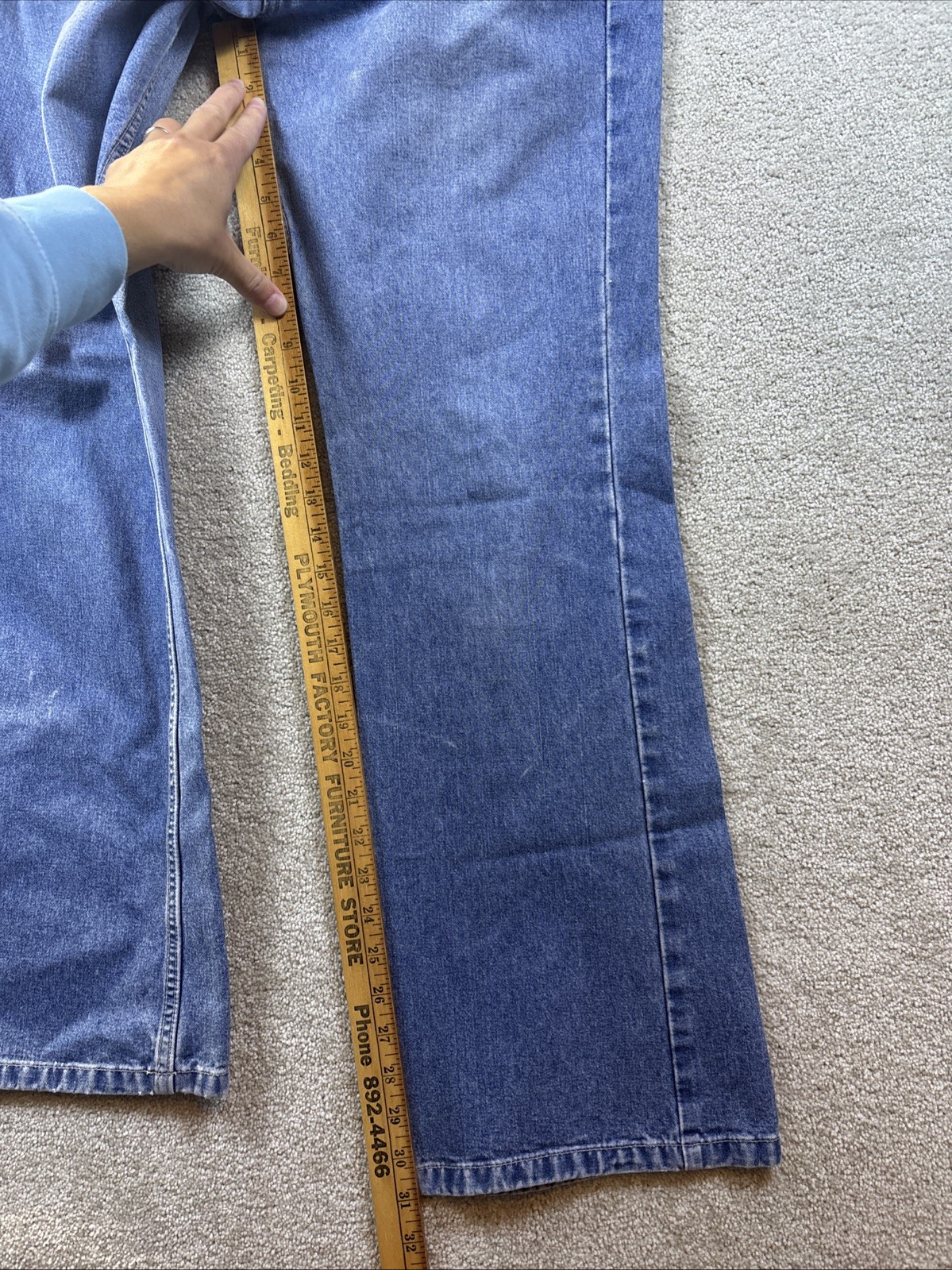 Tommy Jeans Button Fly Denim Womens 13 Junior (32×31) Blue Vintage Straight Leg