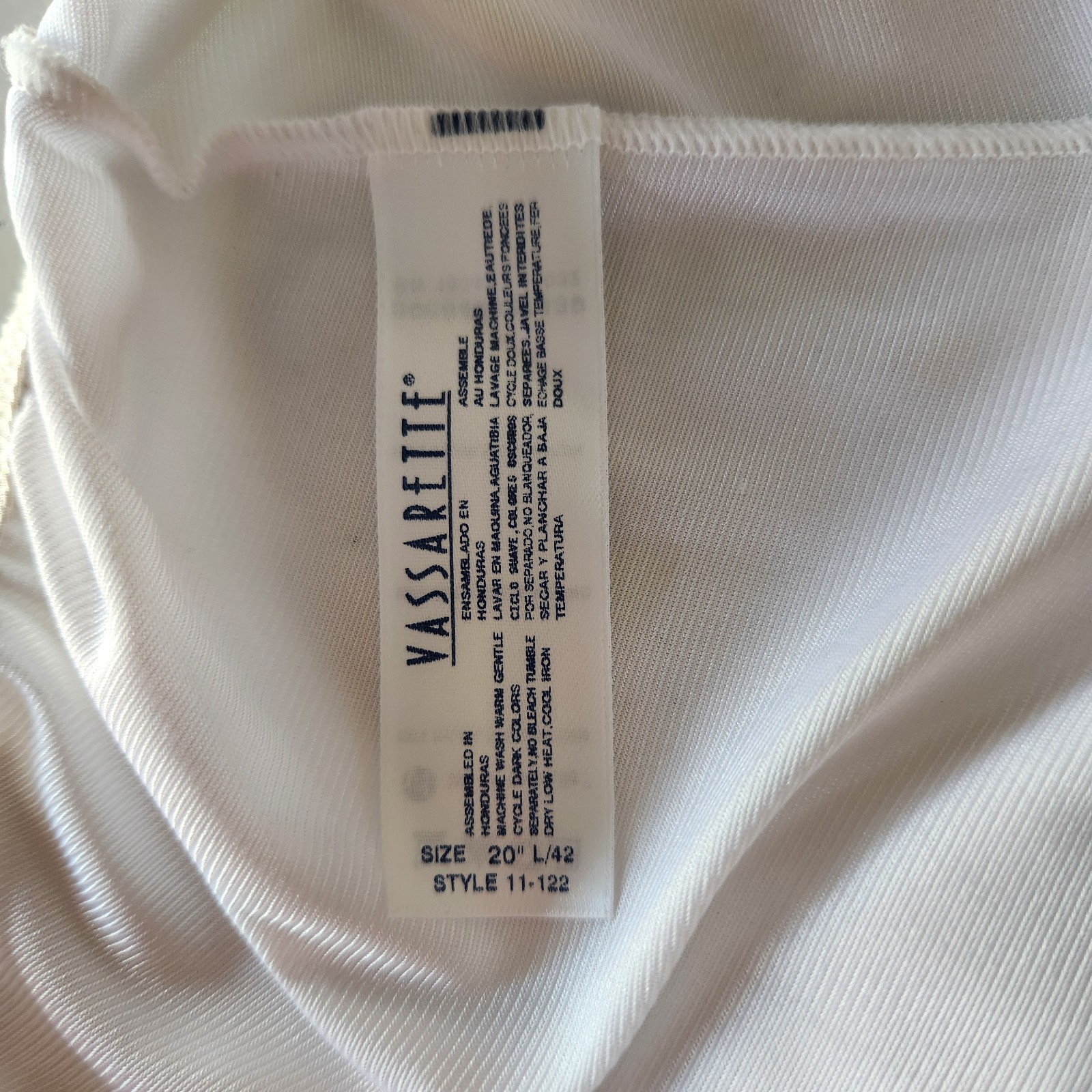 Vassarette Half Slip Size 20 L White Nylon Lace Trim Vintage Style 19″ Length