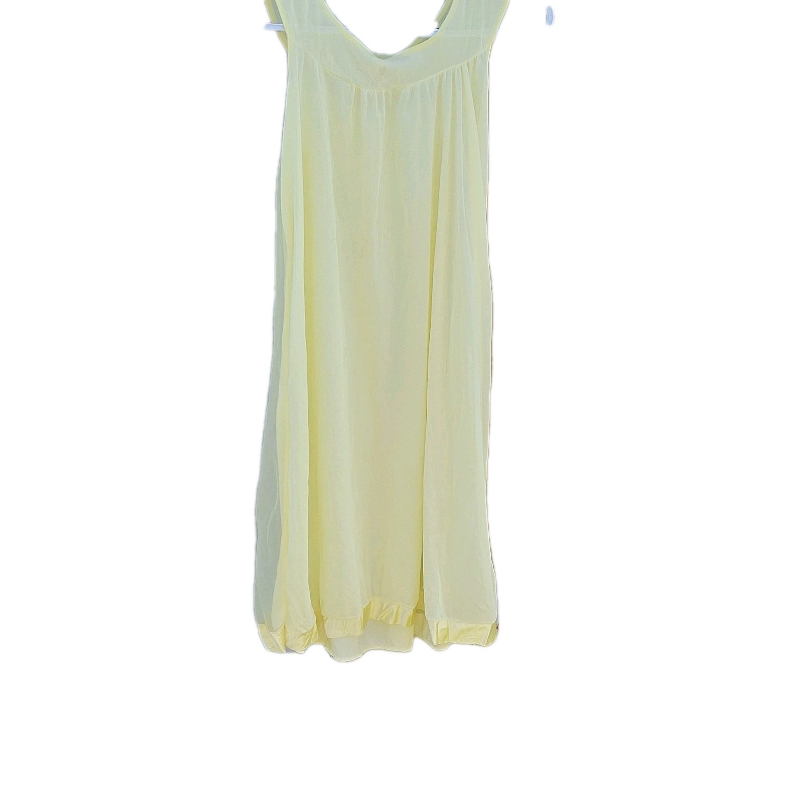 Vintage Nightgown 60s Aristocraft Butter Yellow Sheer Babydoll Dress Chiffon M