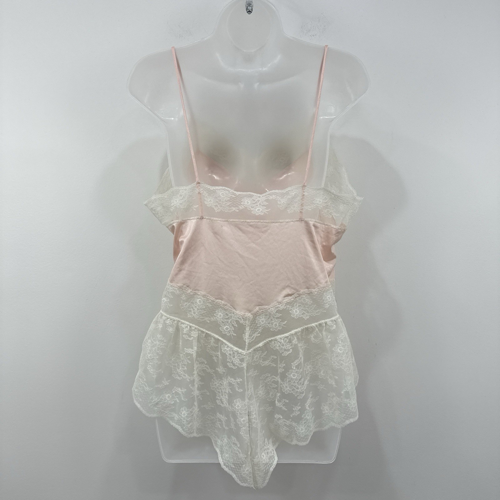 VTG Gilead Bodysuit M Pink Lace M Fairy Dainty Balletcore Victorian Coquette USA