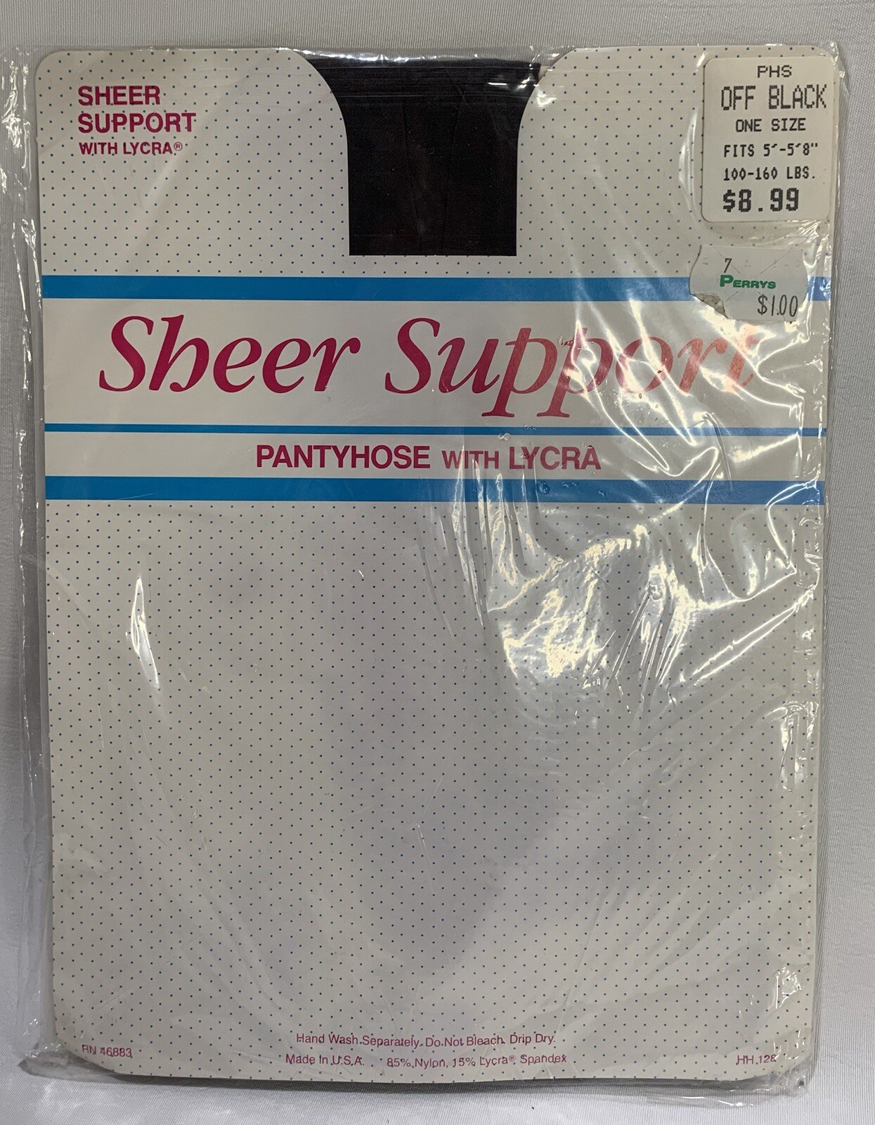 Vtg Sheer Support Pantyhose Black/Off Black/Coffee 3 Pkgs Lycra/Nylon One Sz