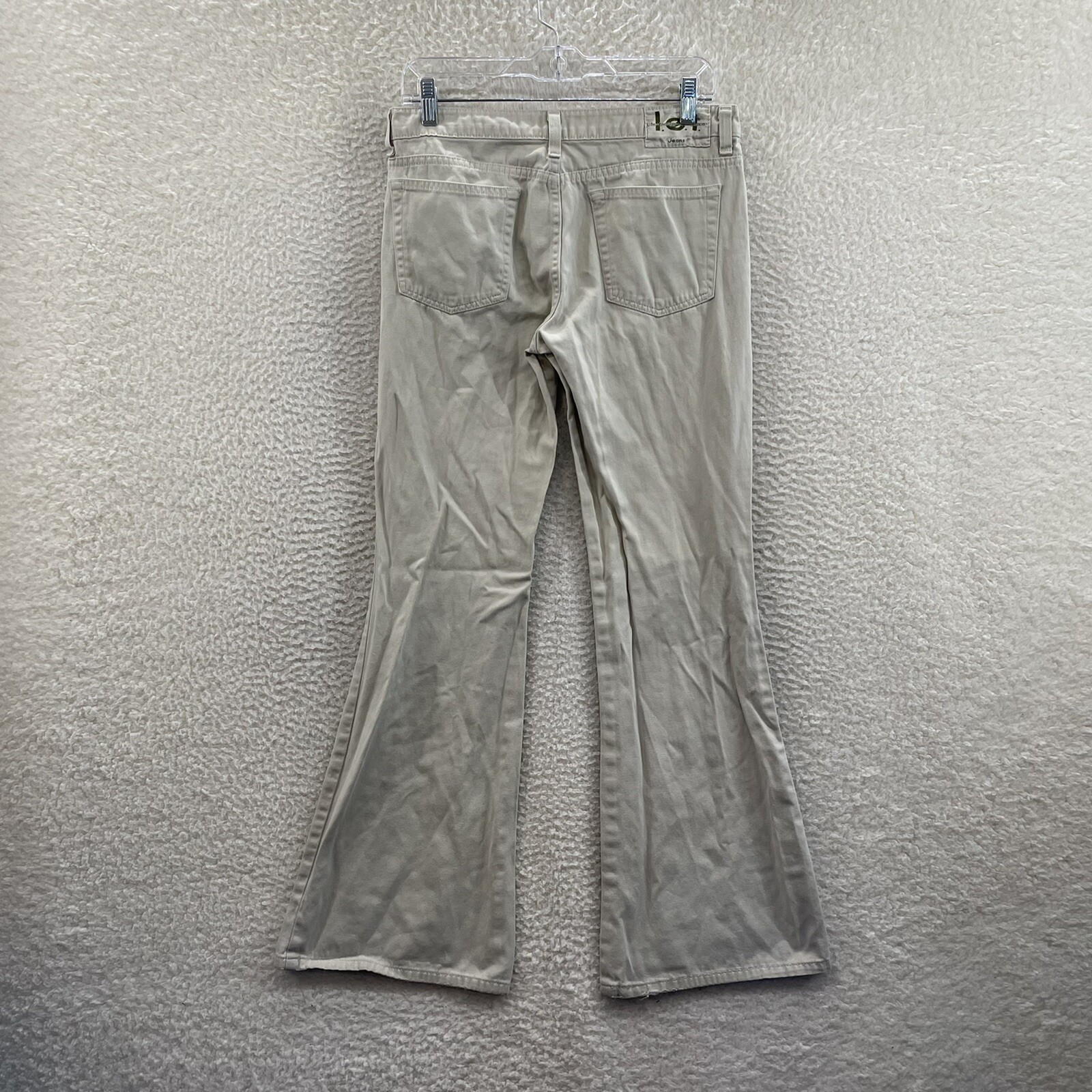 Y2K Vintage Lei Pants Jeans 10 12 29 30 Khaki Tan Beige Mid Rise Bootcut Flare