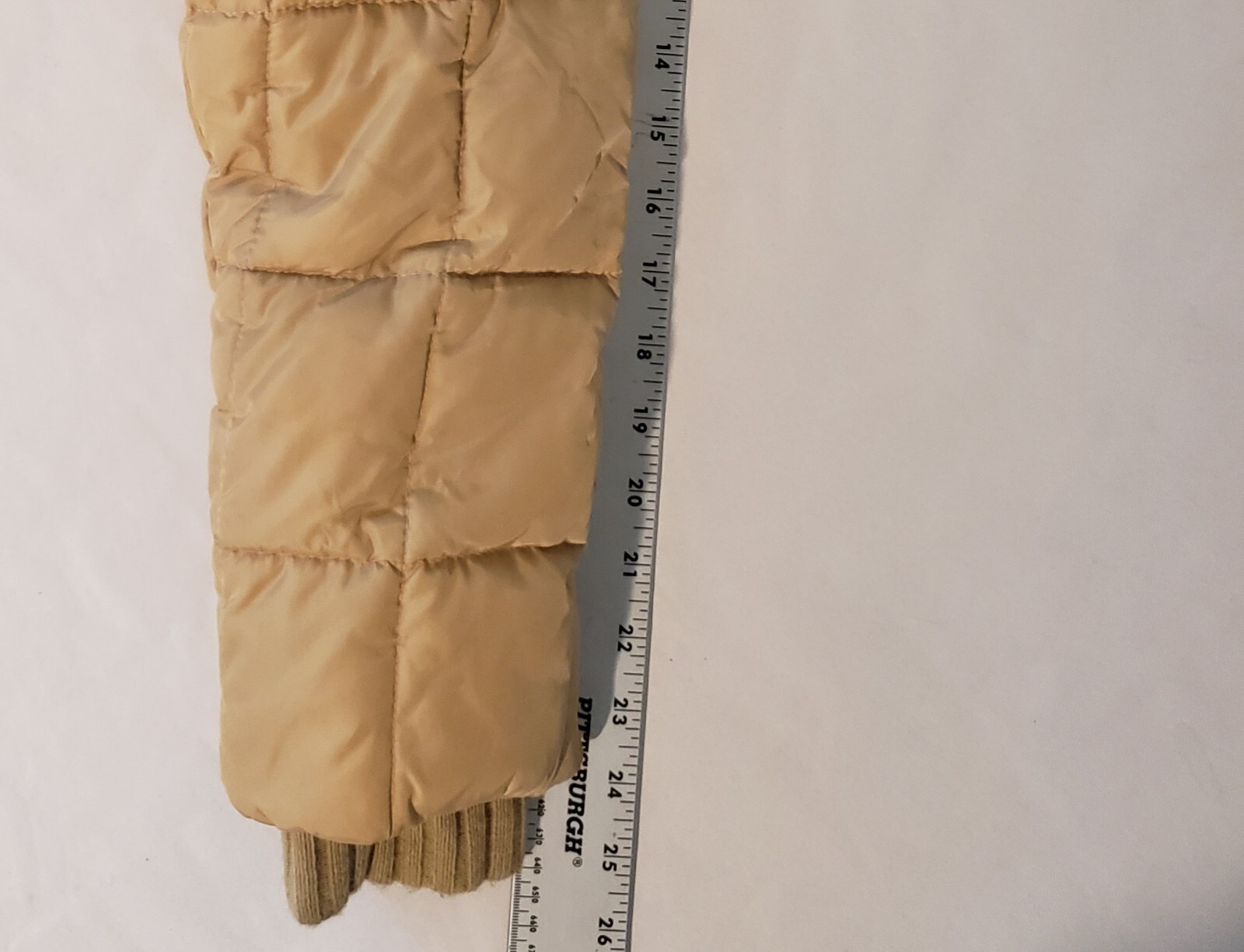 Vintage Eckored Womens Drawstring Waist Puffer Jacket L Tan Khaki Pre-Owned