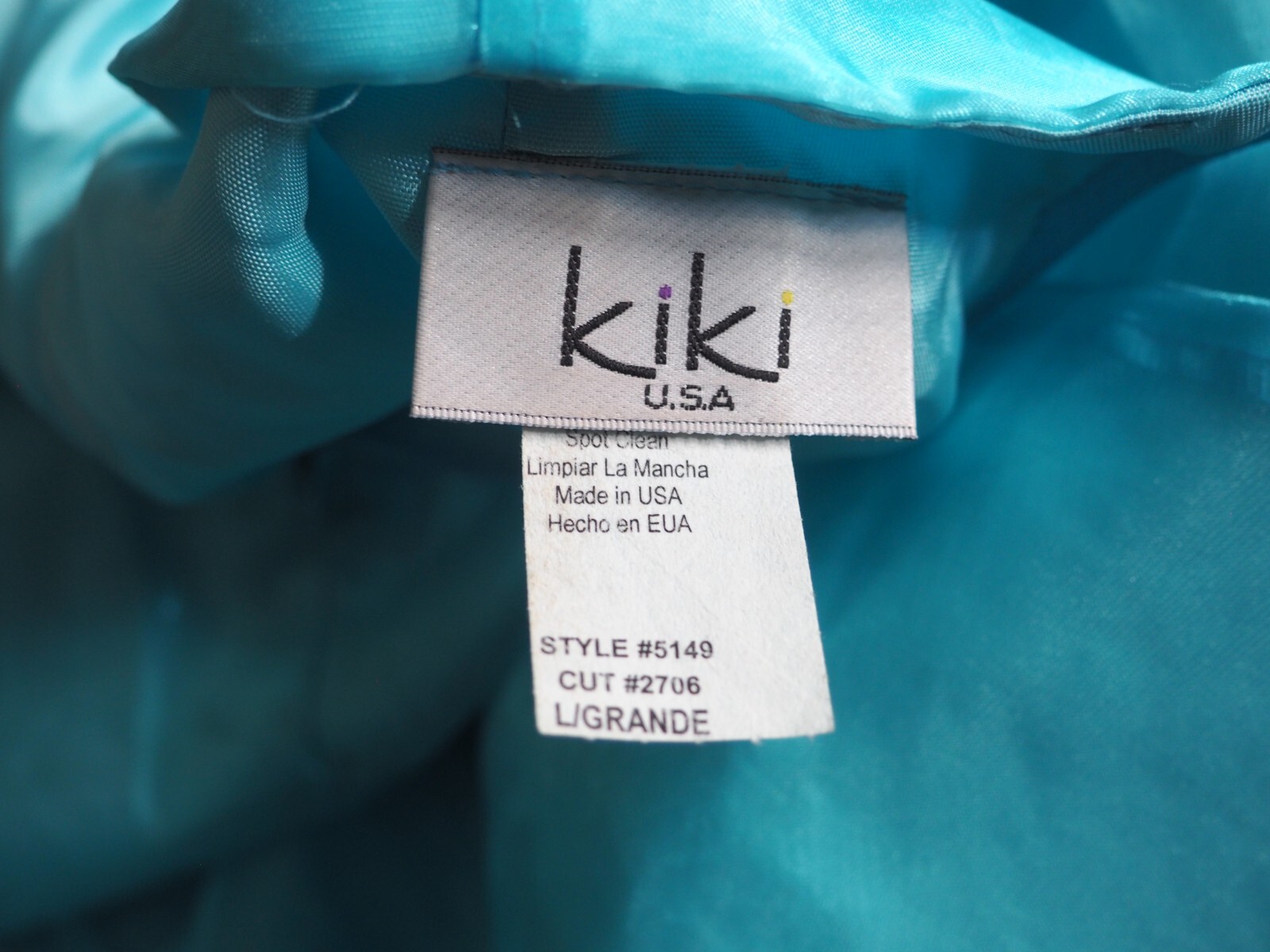 VTG 90s Kiki Turquoise Chiffon Taffeta Sleeveless Glitter Lace Up Gown Dress L
