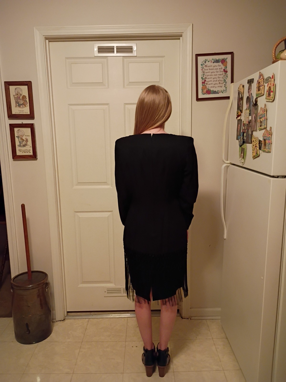 Vintage Night Magic Black Evening Dress