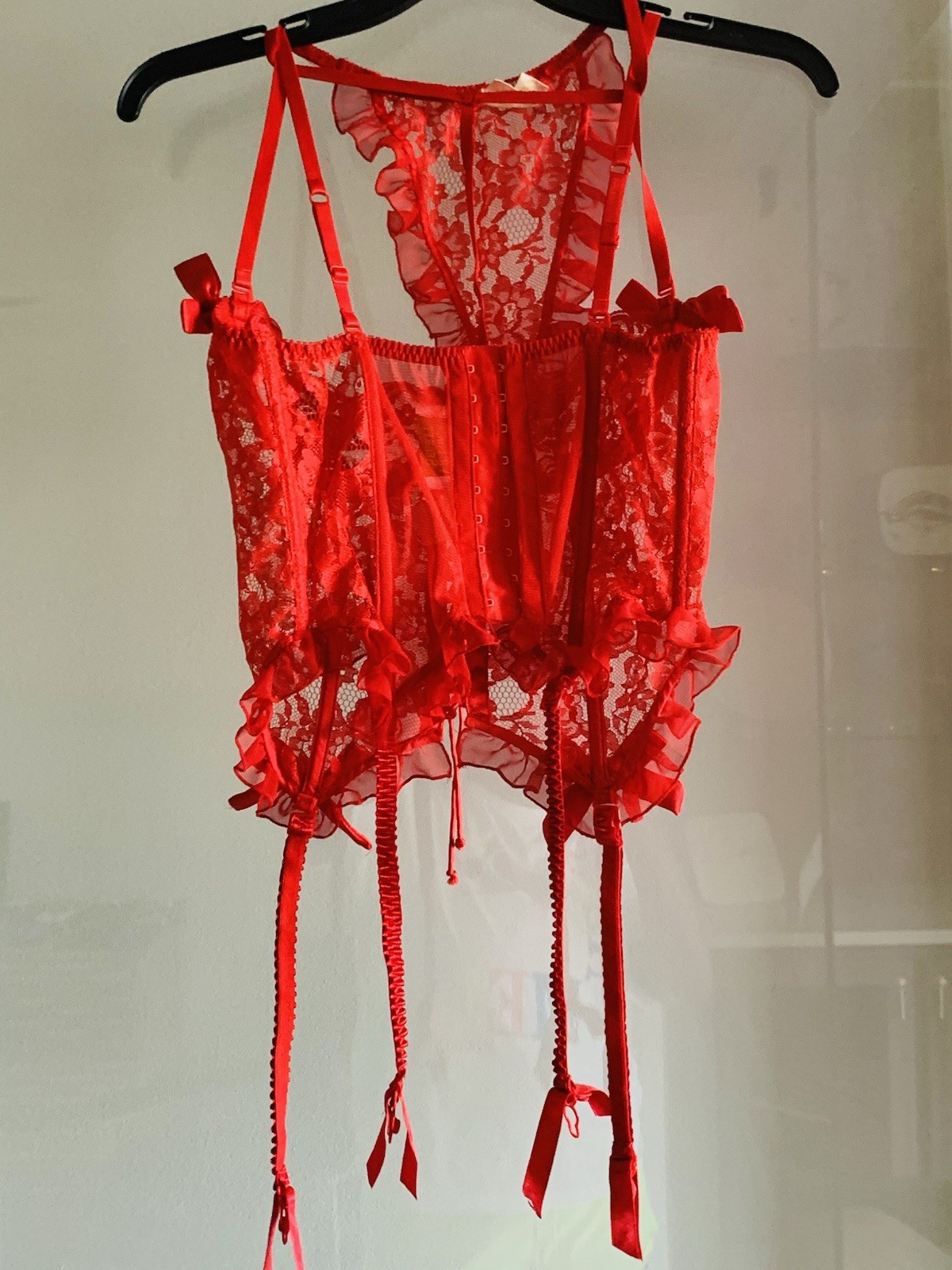 Vintage Y2K Victoria’s Secret Gold Label Red Sexy Bustier Corset Set 34B Small
