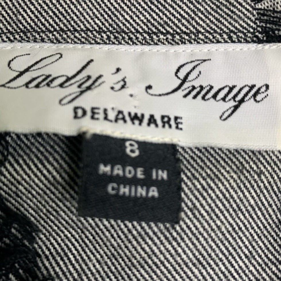 Vintage 80s Blazer Jacket Grey Gray White Stripes With Black Eyelash Mat Sz 8