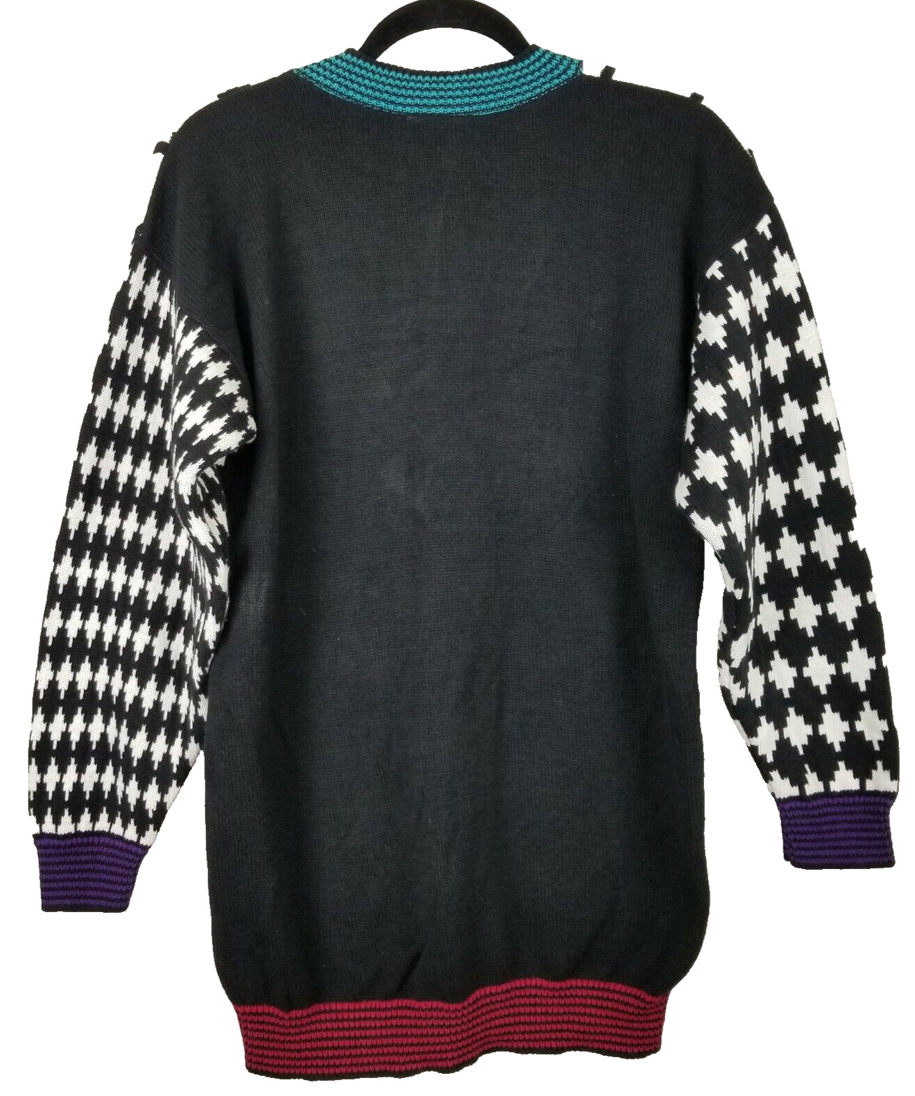 1990’s Vintage Knit Kraze by Knit Maven colorful V neck Women sweater size L