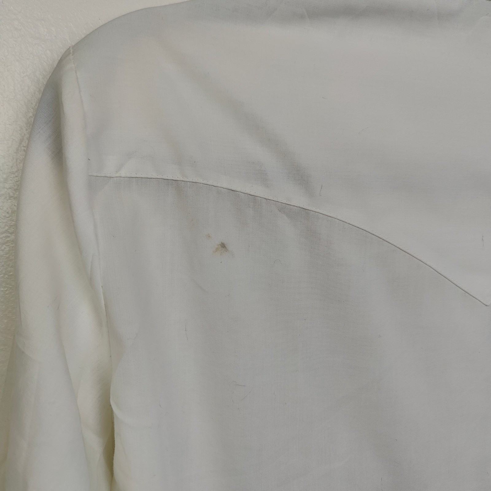 Vintage 70s H Bar C Womens Top 34 Small White Lace Ruffle Western Cowgirl