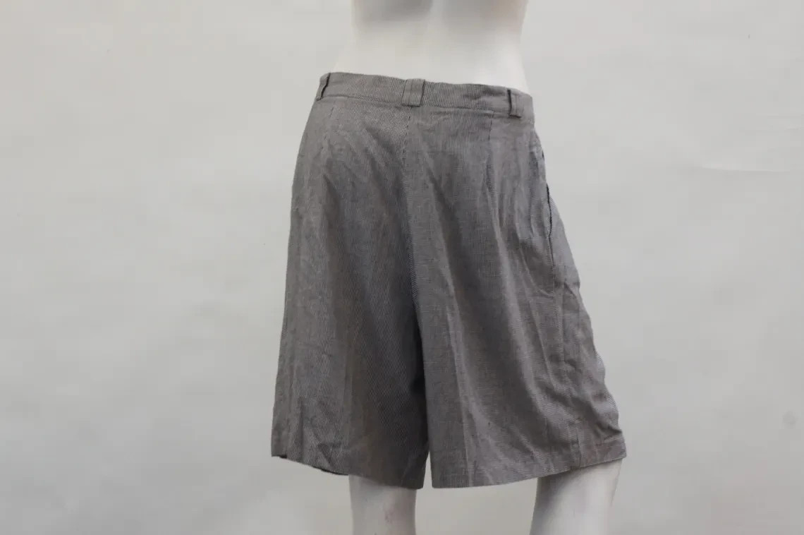 Vintage Women’s 80s-90s Black And White Houndstooth Print Shorts Boho Retro