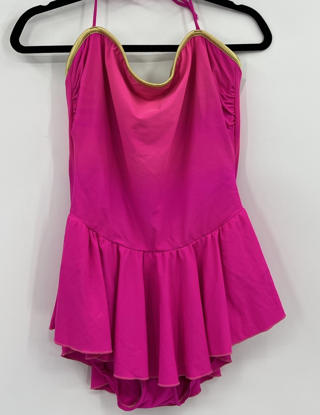 Vintage Rose Marie Reid Skirted Swimsuit Size 16 One Piece Hot Pink USA Made