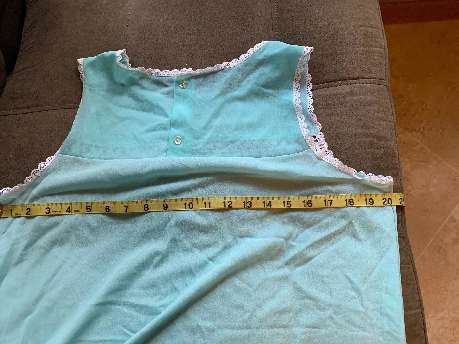 SISSY Slinky NYLON 2 PC NIGHTGOWN & Robe PEIGNOIR SET M Van Raalte Lace 40 Blue