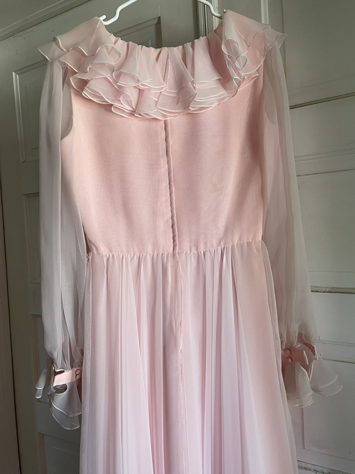 Vintage Jill Richards Pale Pink Chiffon Dress For Montaldos