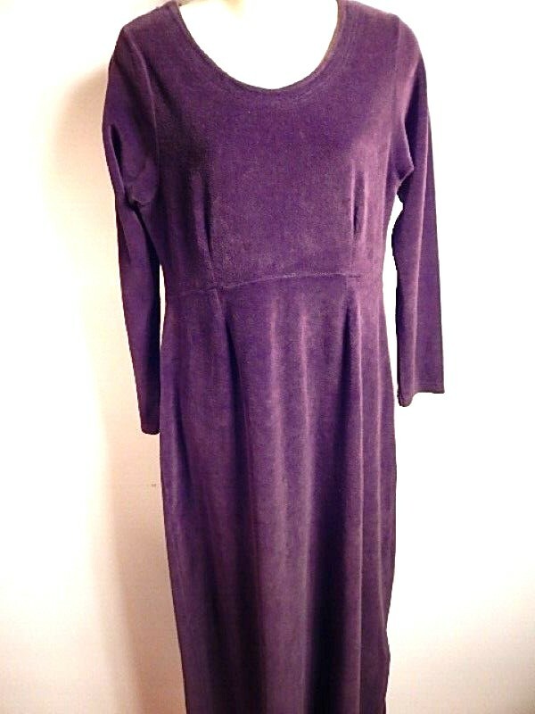 Vintage 1990s USA Outer Limits Empire Dress Burgundy Rust Northern Soul Gothic S