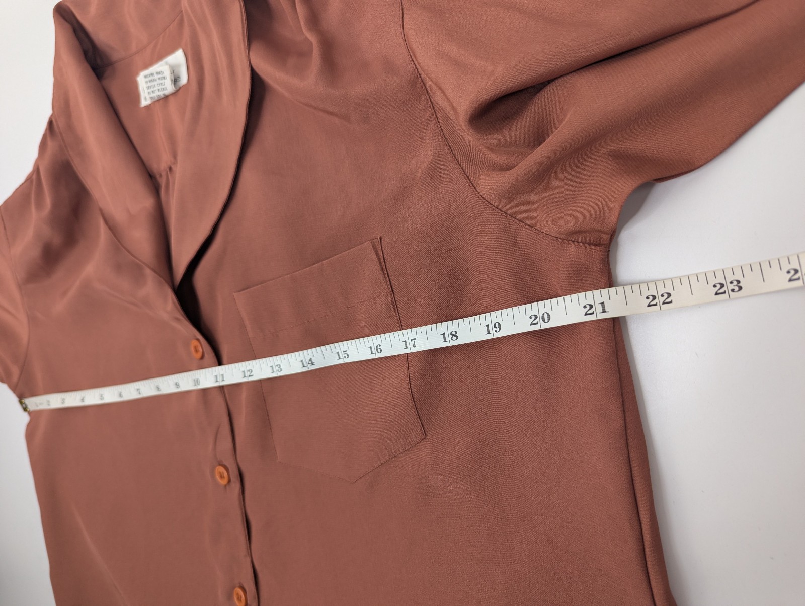 Vintage Regina Portee For Porterhouse Button Down Blouse Rust Size 14 Polyester