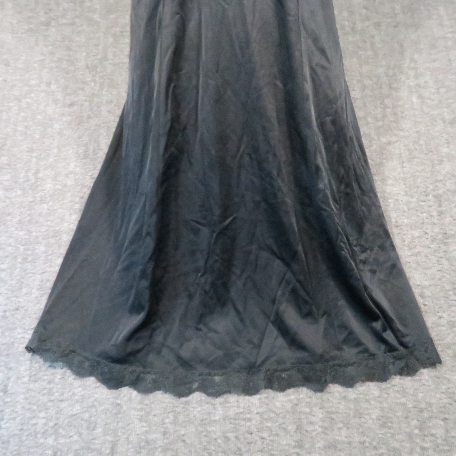 Vtg Gossard Artemis Full Slip Dress Small Black Lace Trim Lingerie 60s Coquette