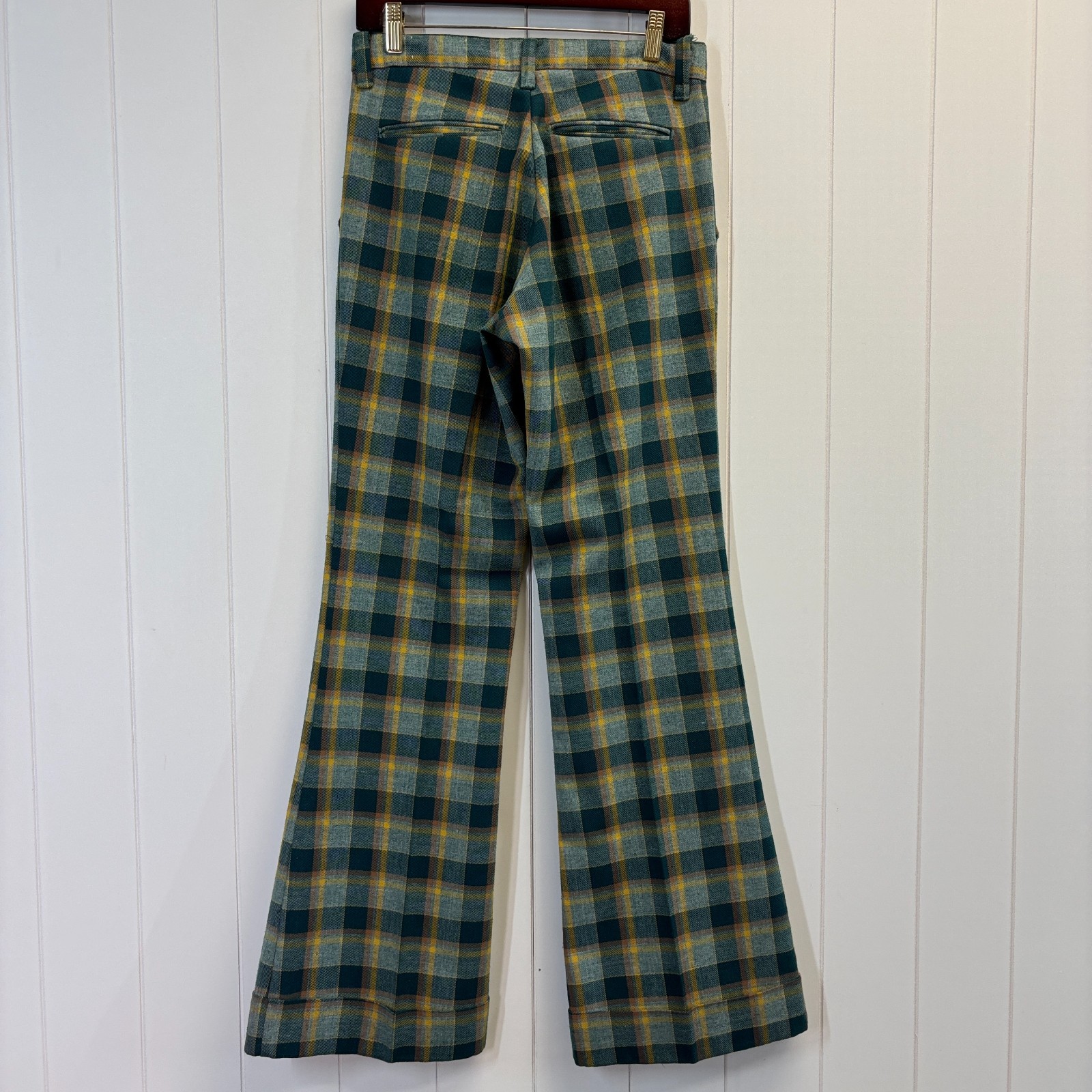 VTG Farah Unisex Retro Plaid Wool Blend Cuffed Pants Size 30 Academia Classic