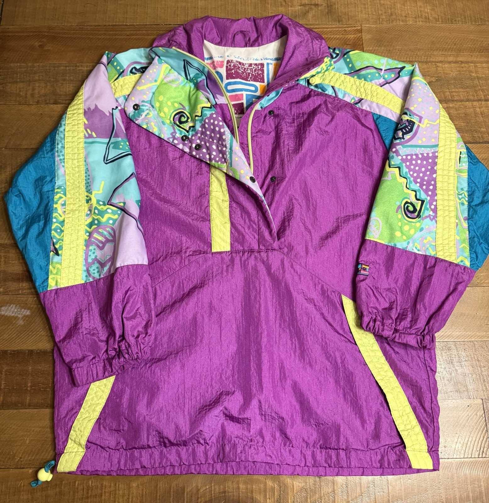 Vintage Roffe Skiwear Nylon Pullover Windbreaker Made In USA Size M