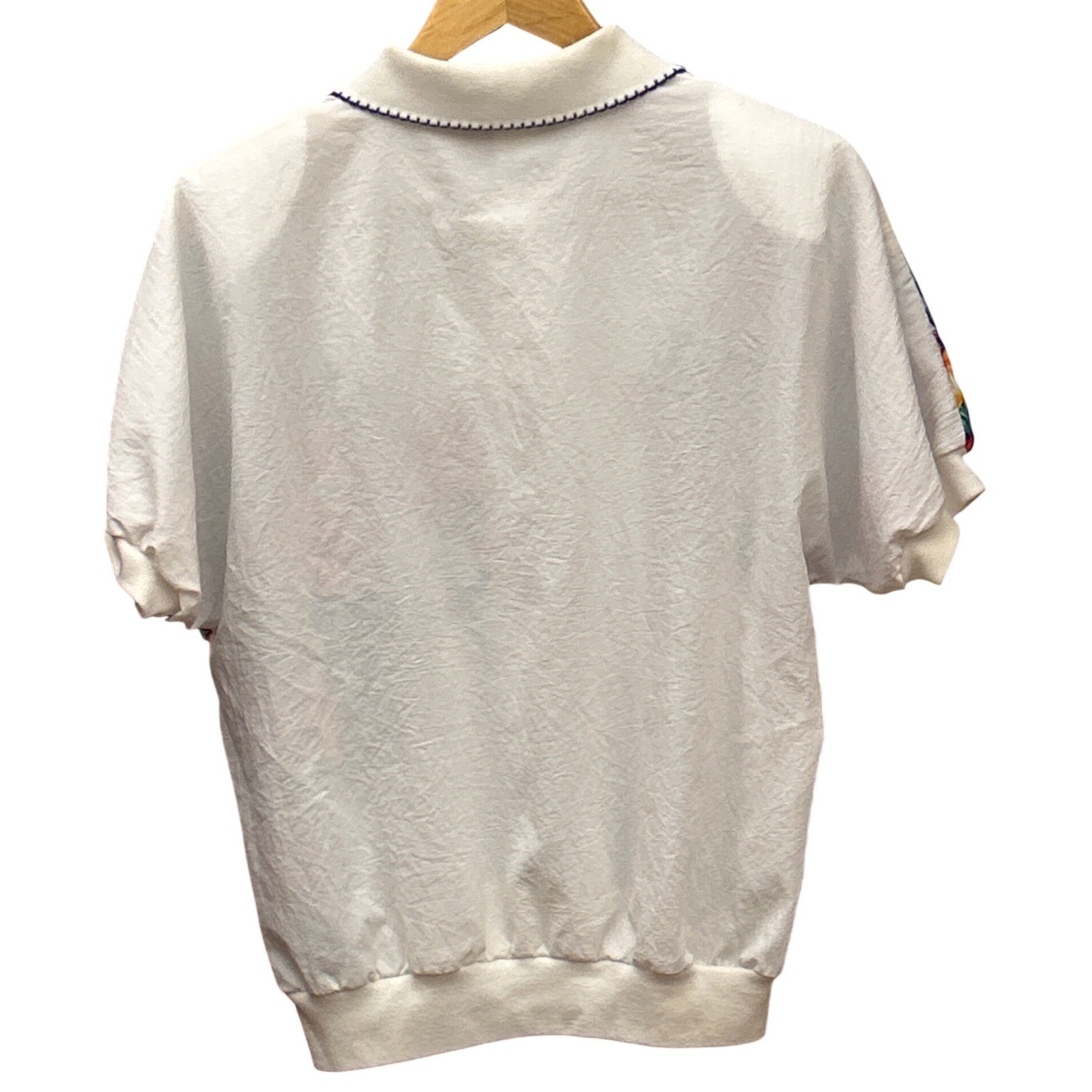 90s Simply Petites Polo Shirt Tropical Nautical Coastal Grandma Floral Top 12P