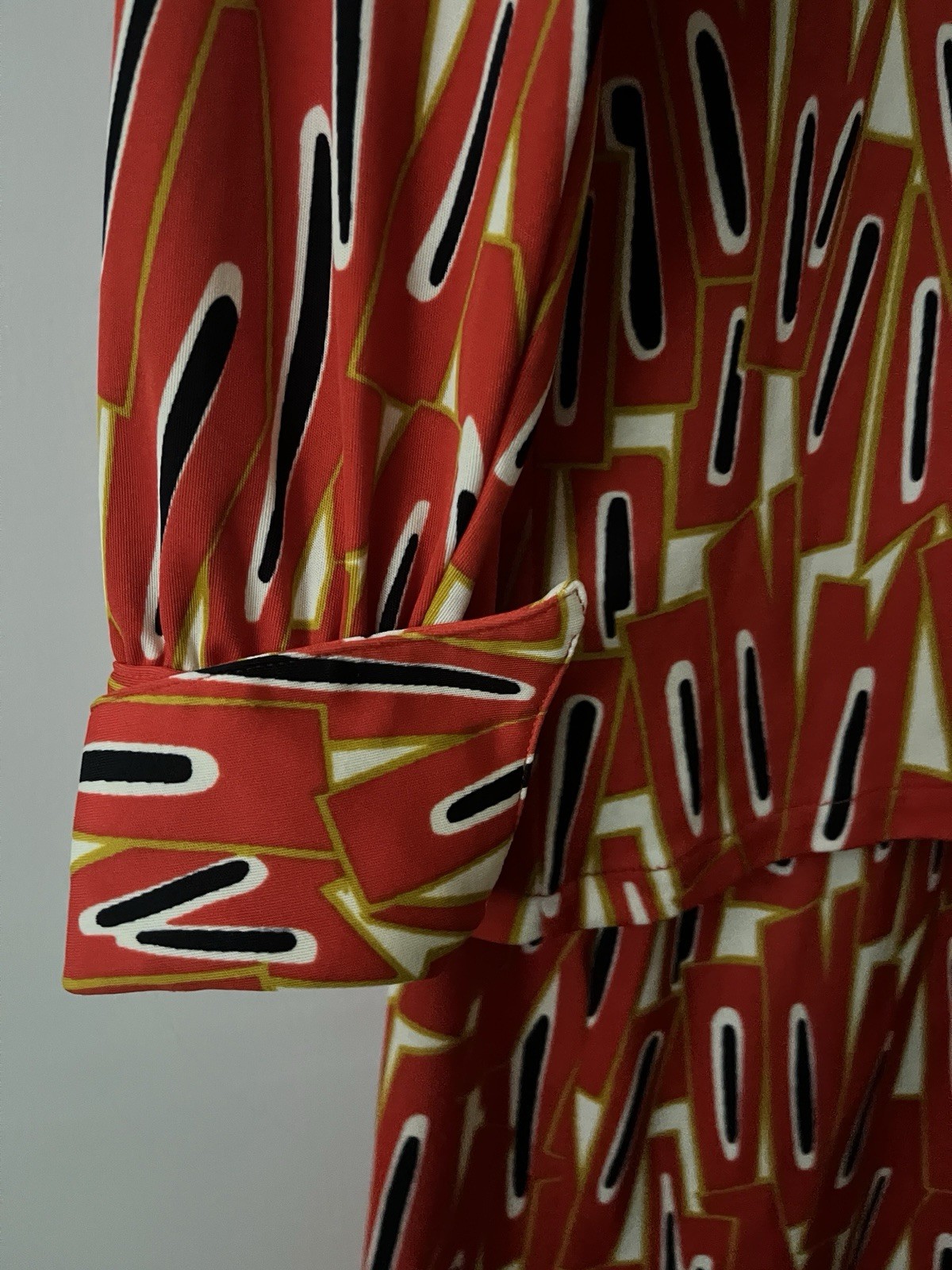 Roberto Firense Italy 70s Skirt and top set polyester orange black white Sz 8