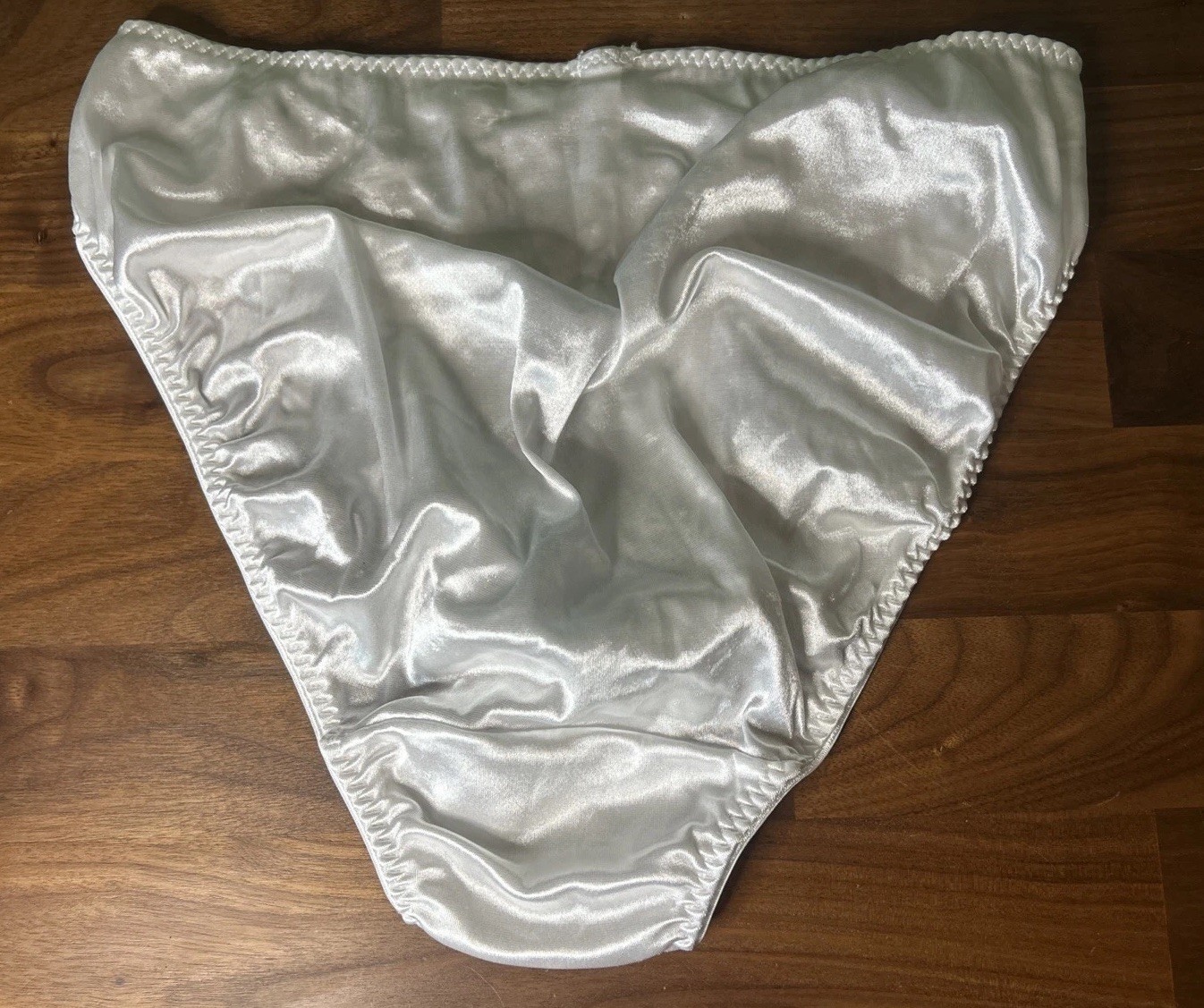 Vtg Hanes Creations Second Skin Lace Front Panties White Bridal Shiny Silky Sz 6