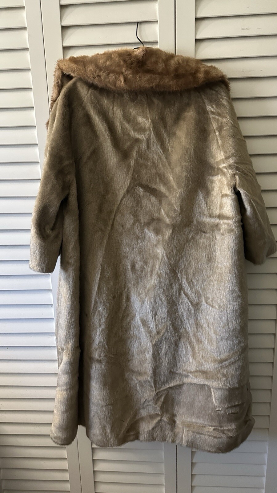 Vintage 1950s J.L Hudson Company Faux Fur Lined Swing Coat Retro