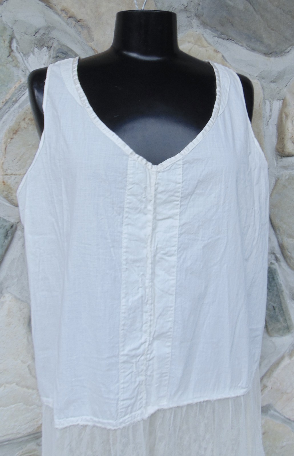 ANTIQUE VICTORIAN COTTON PETTICOAT~1890s ~WOMAN’S MED/LG~LACE BOTTOM~ SLEEVELESS