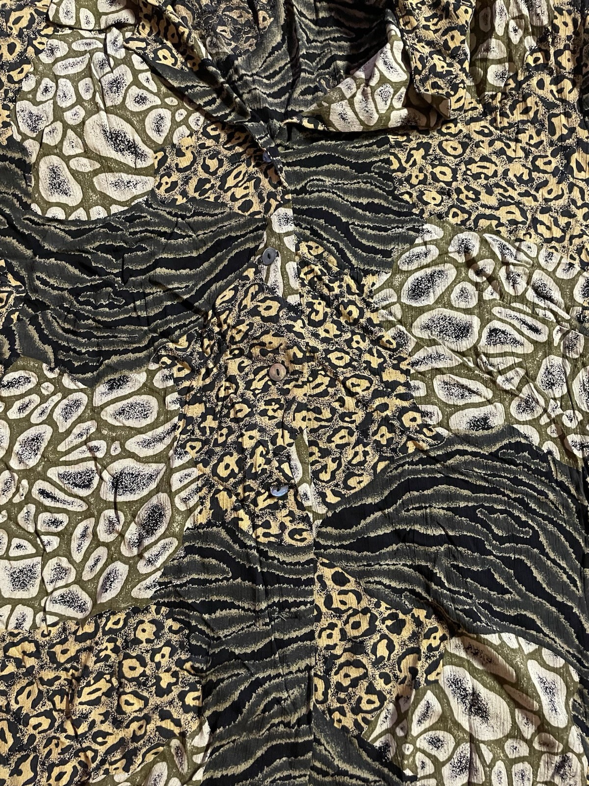 VTG 80s rabbit Designs Women’s All Over Print Leopard 2 Piece Dress Size 22W