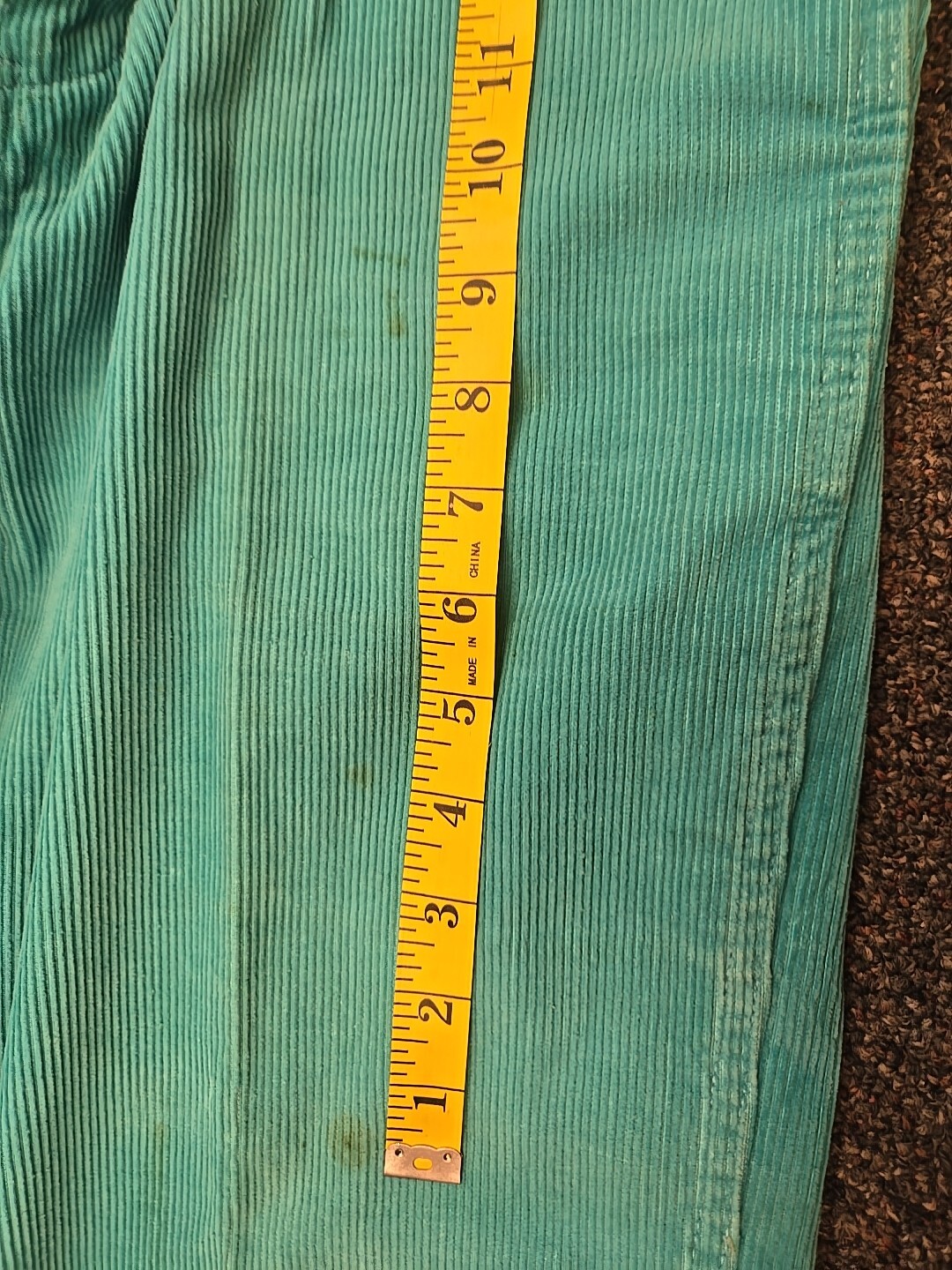 VTG 70s Woolrich Pants Women Sz 14 Balsam Green Corduroy Trousers Zip & Button