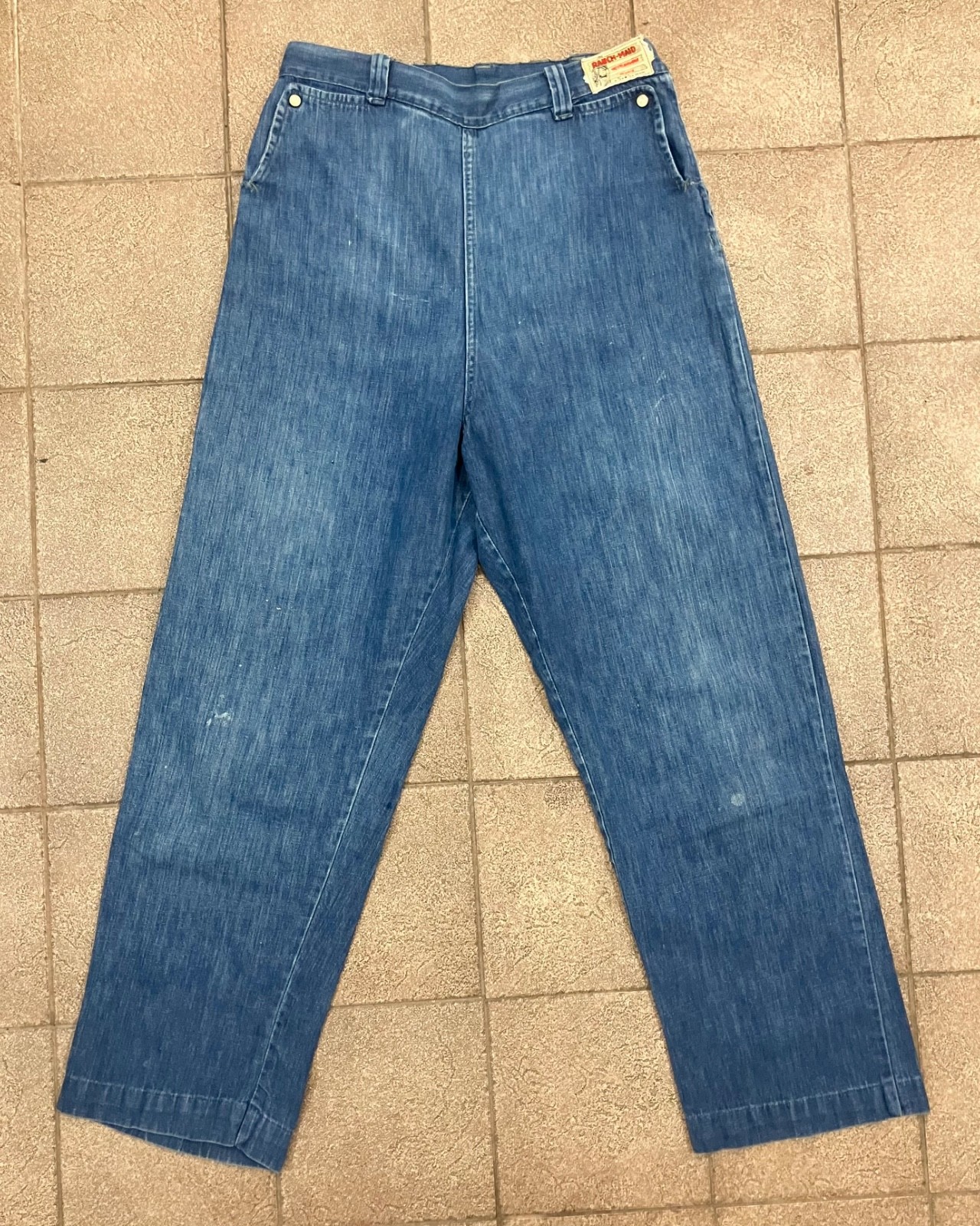 Vintage 1950s Ranch Maid Western Wear Denver Side Zip Denim Jeans