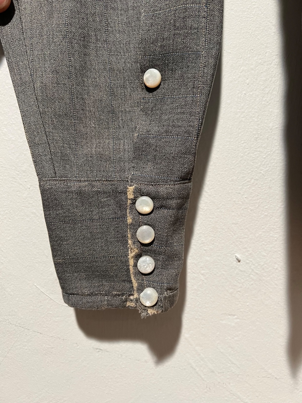 Rodeo Ben Shirt Blouse Vintage 1950s Western Cowgirl Cowboy Snaps Distressed VLV