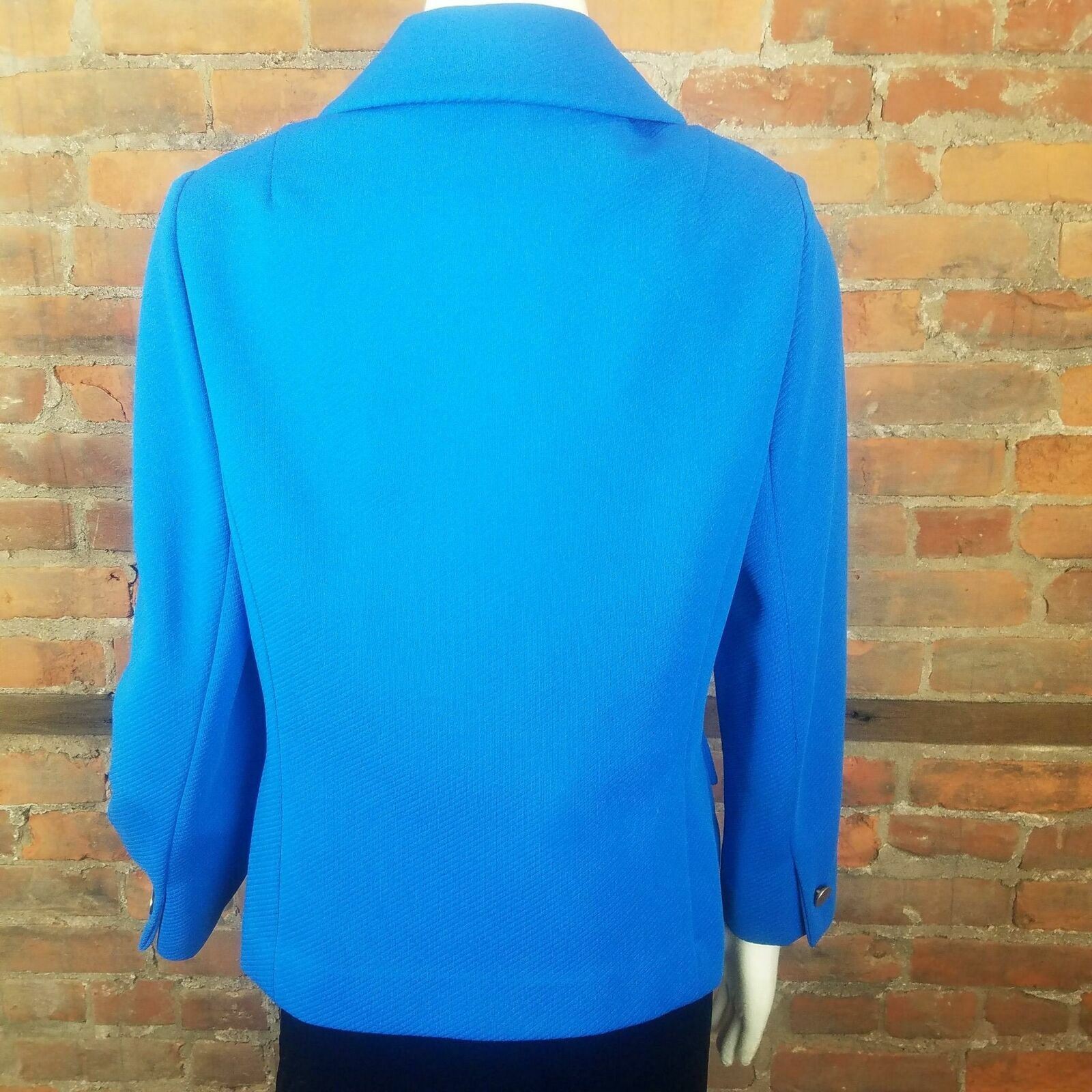 VTG David Crystal Women’s Jackie O Jacket !960s Bright BLue Gold Buttons Sz L