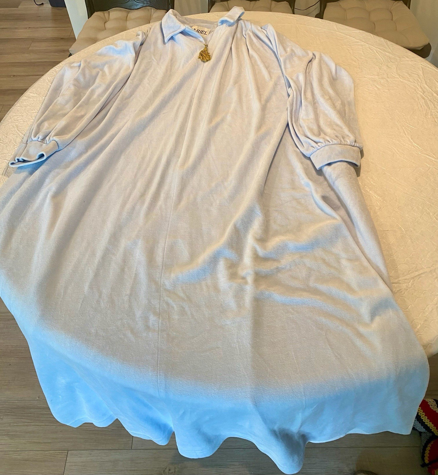 Vintage Ariel Cream Robe Embroidered Women’s Bath 2XL