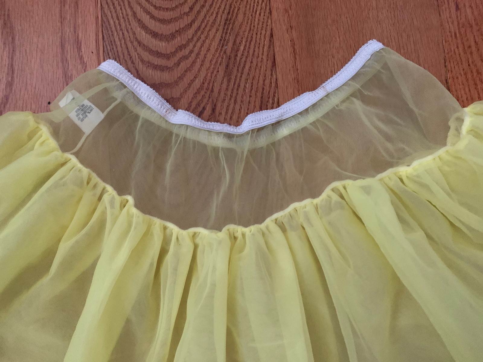 Vtg Yellow Chiffon Nylon Double Layer Half Slip Size 5 Small