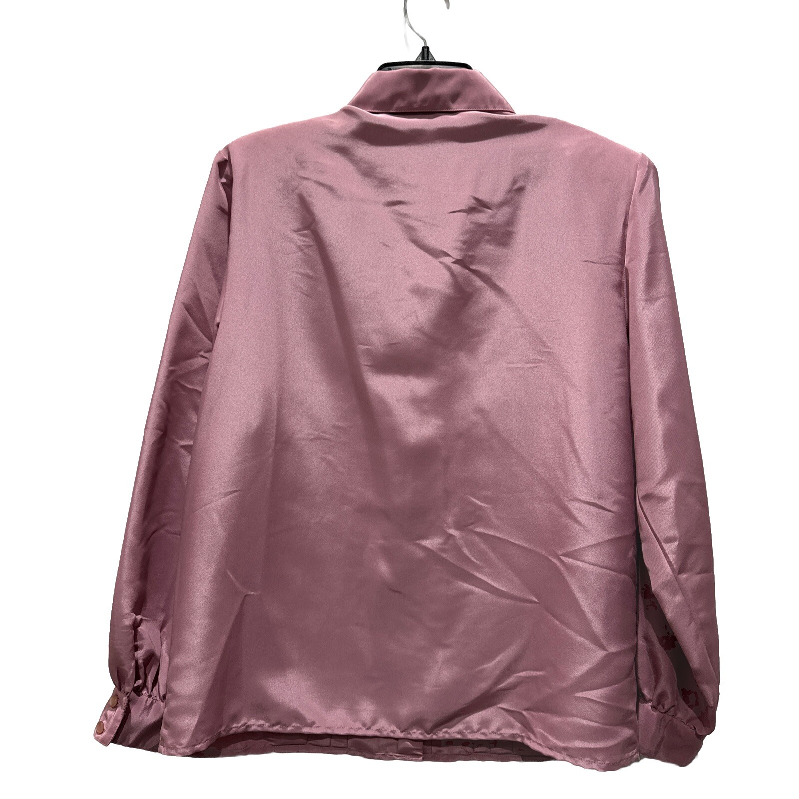 Personal Women’s VTG Pink Pleated Button-Up Long Sleeve Top Sz10 secretary retro