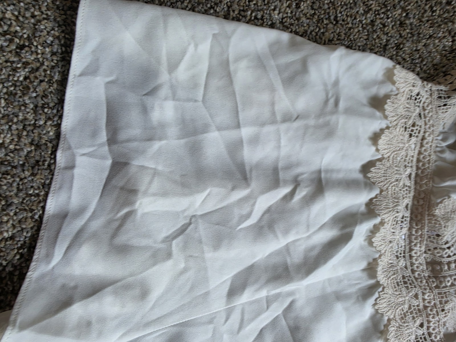 Flora Nikrooz White Lace Trim Slip, XS Regular, Rayon/Polyester/Spandex