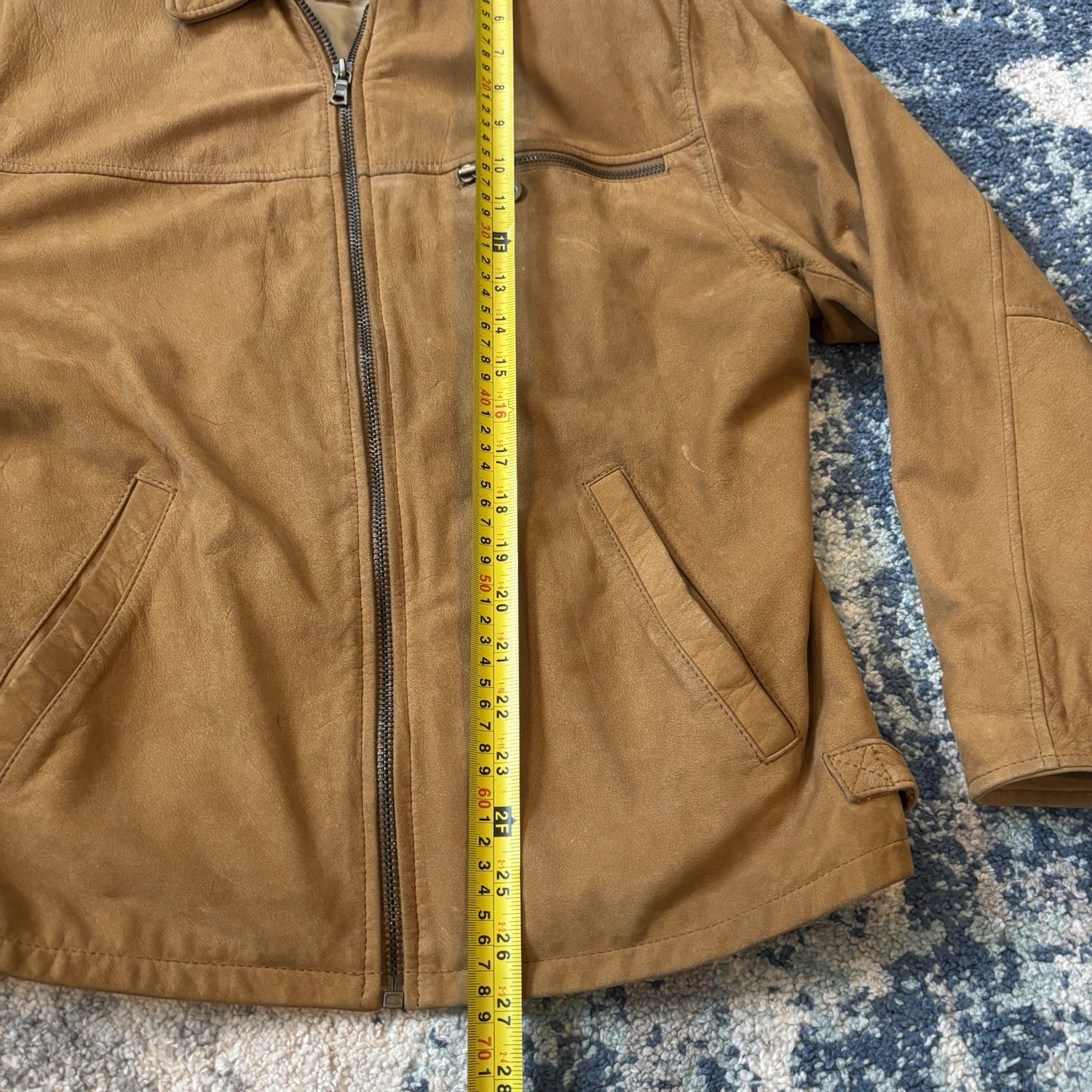 Lloyd Elliot’s Country Club Women’s S Tan Leather Jacket Full Zip Pockets