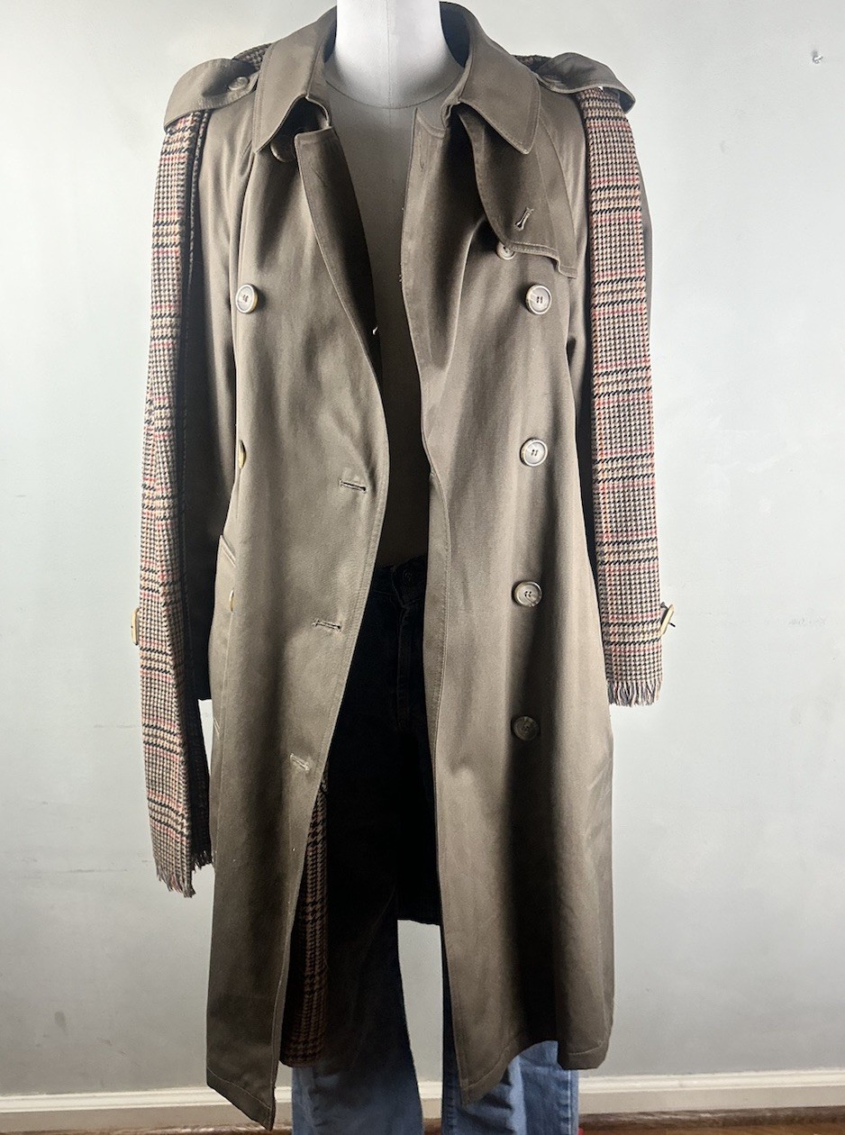 VTG Evan Picone Trench Coat Brown Removable Wool Blend Liner M/L Double Breasted