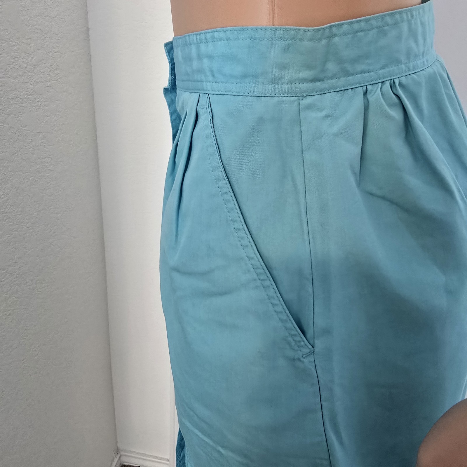 VTG Hunter’s Glen Pastel Blue Button Front A-line Skirt Sz 9/10 Retro Preppy Y2K