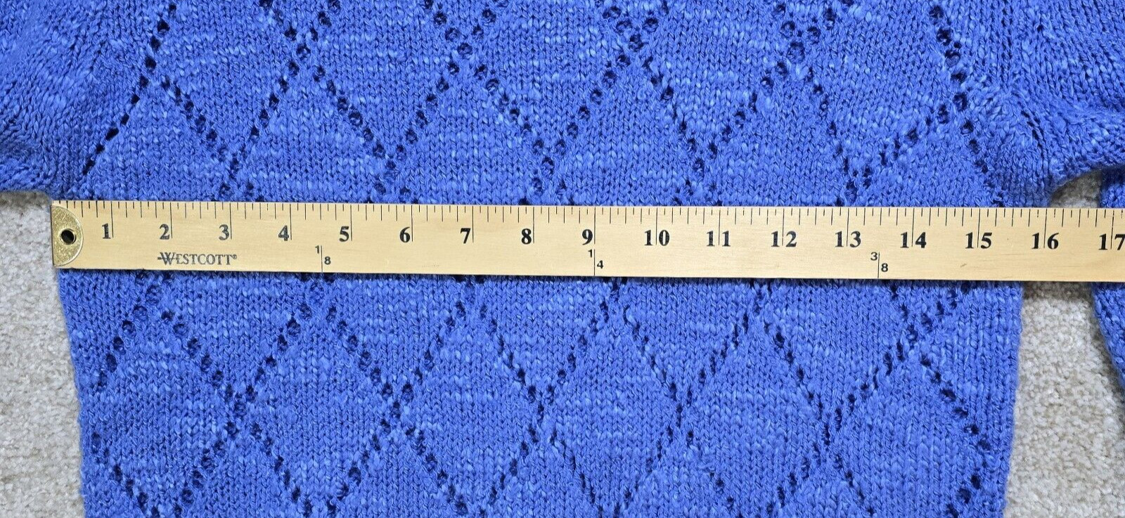Spice of Life Vintage Blue Diamond Knit Sweater Long Sleeve Pullover Women’s M
