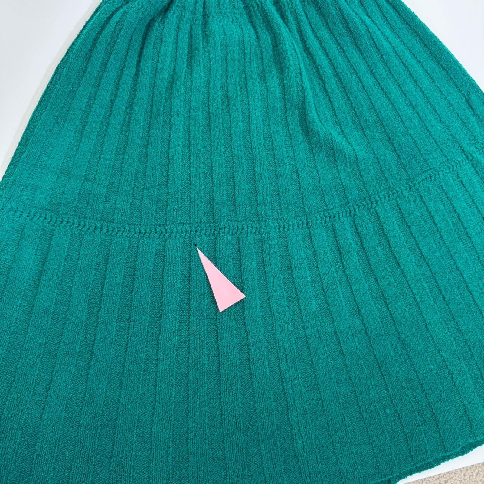 Vtg Lass O Scotland 100% Wool 2 Piece Skirt Set Emerald Green Rhinestone Small