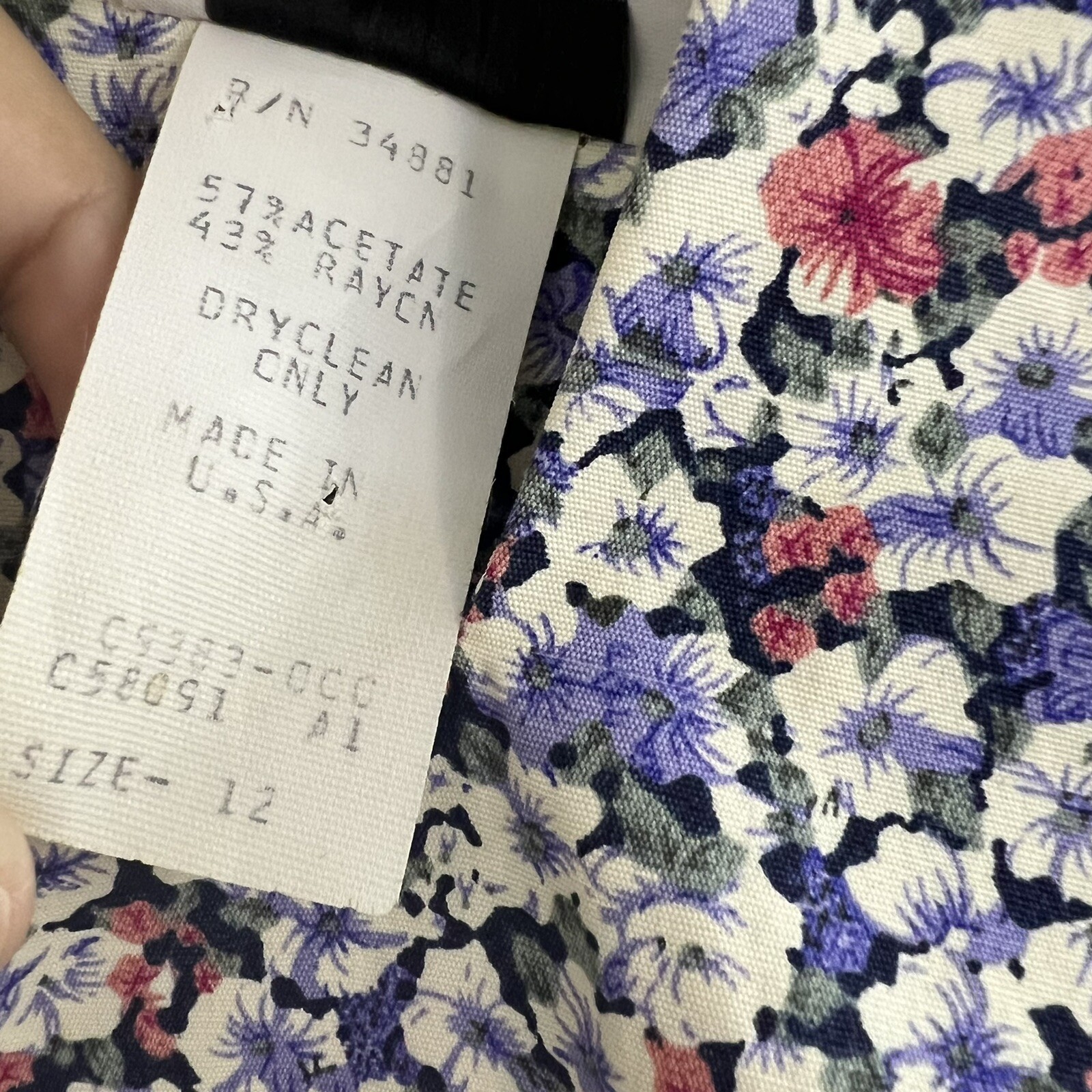 Atina By Karon Crosby Vintage Cottagecore Lace Collar Floral Modest Dress Sz 12