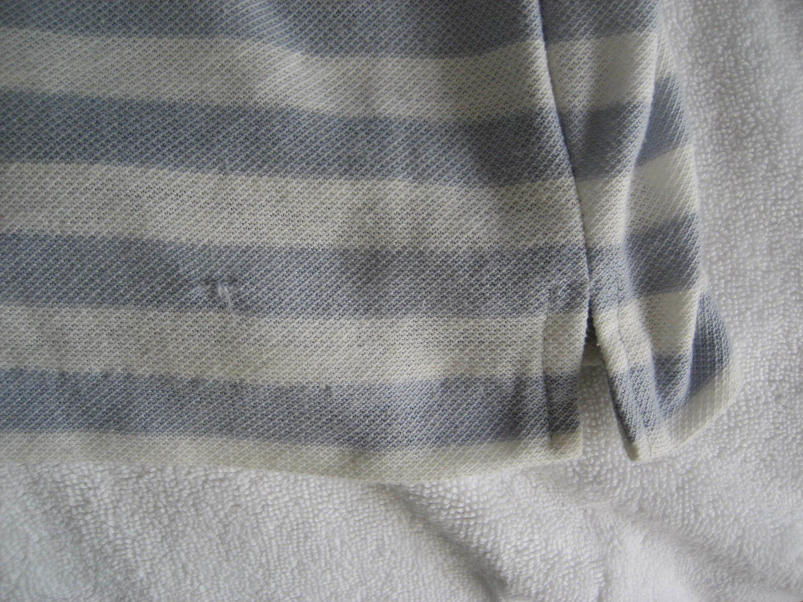 80s Bay Club By Catalina White & Light Gray Blue Stripe Tunic Mini Dress Sz S-M
