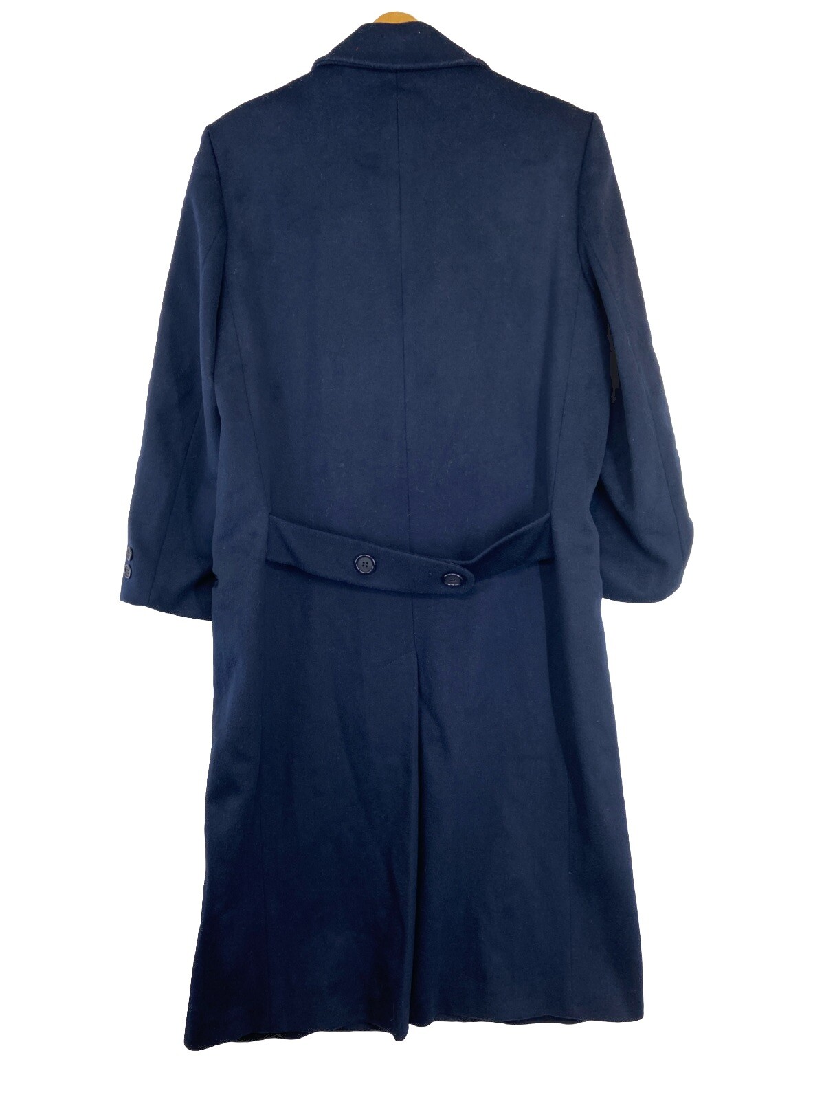 Vintage La Vogue Navy Blue Wool Trench Coat Double Breasted Lined