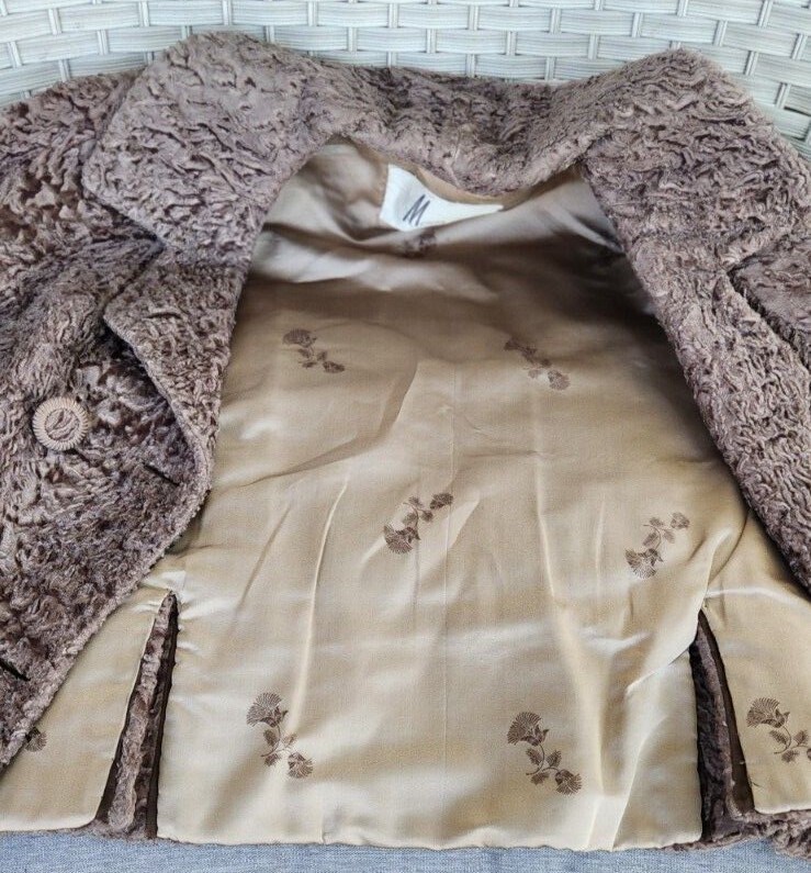 Vintage Fur Coat Wilibel Maas Brothers Brown Astrakhan Lamb Tampa Florida Custom