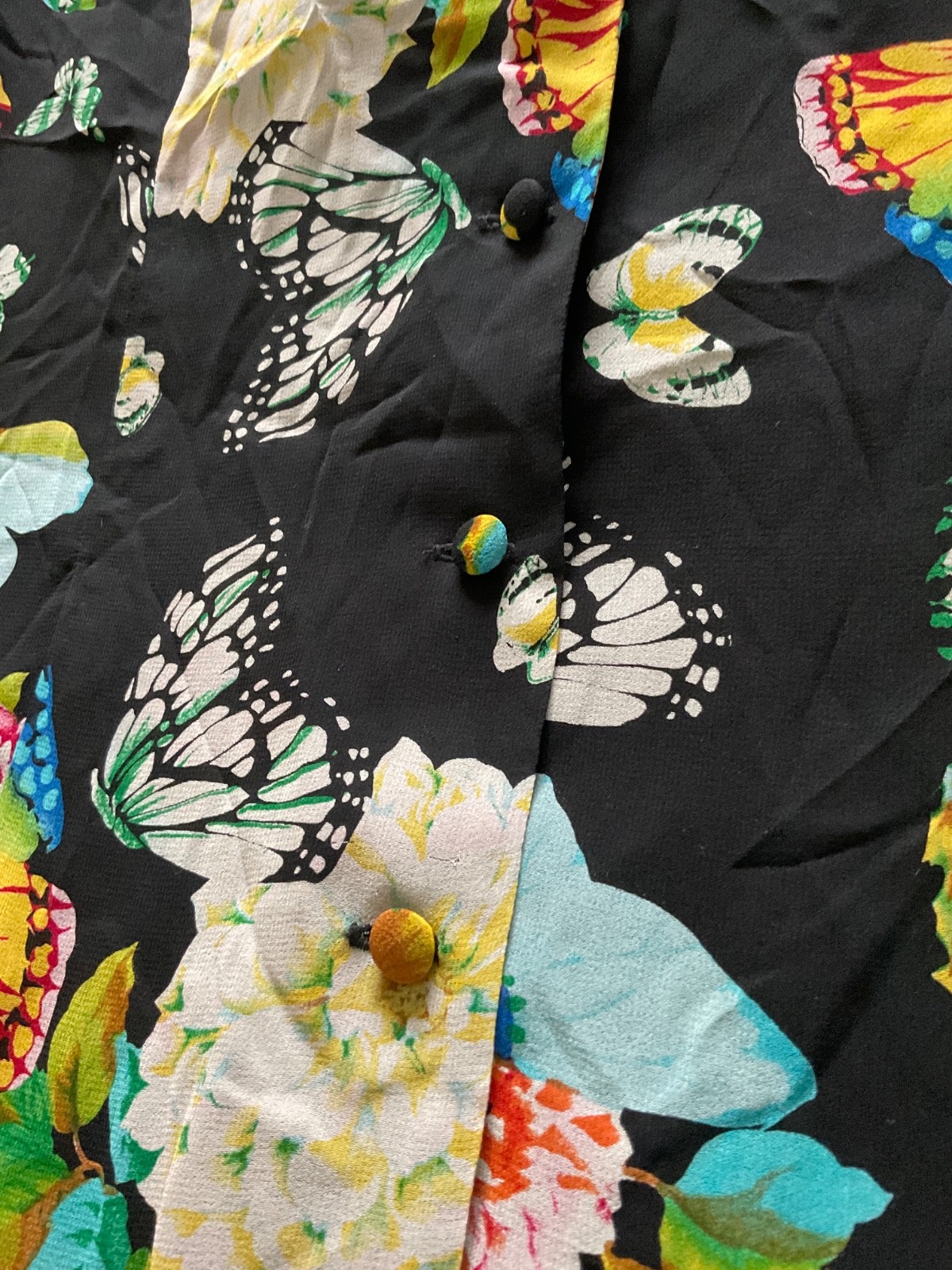 Vintage Rickie Freeman for Teri Jon Maxi Dress Silk Butterflies Lined Size 8
