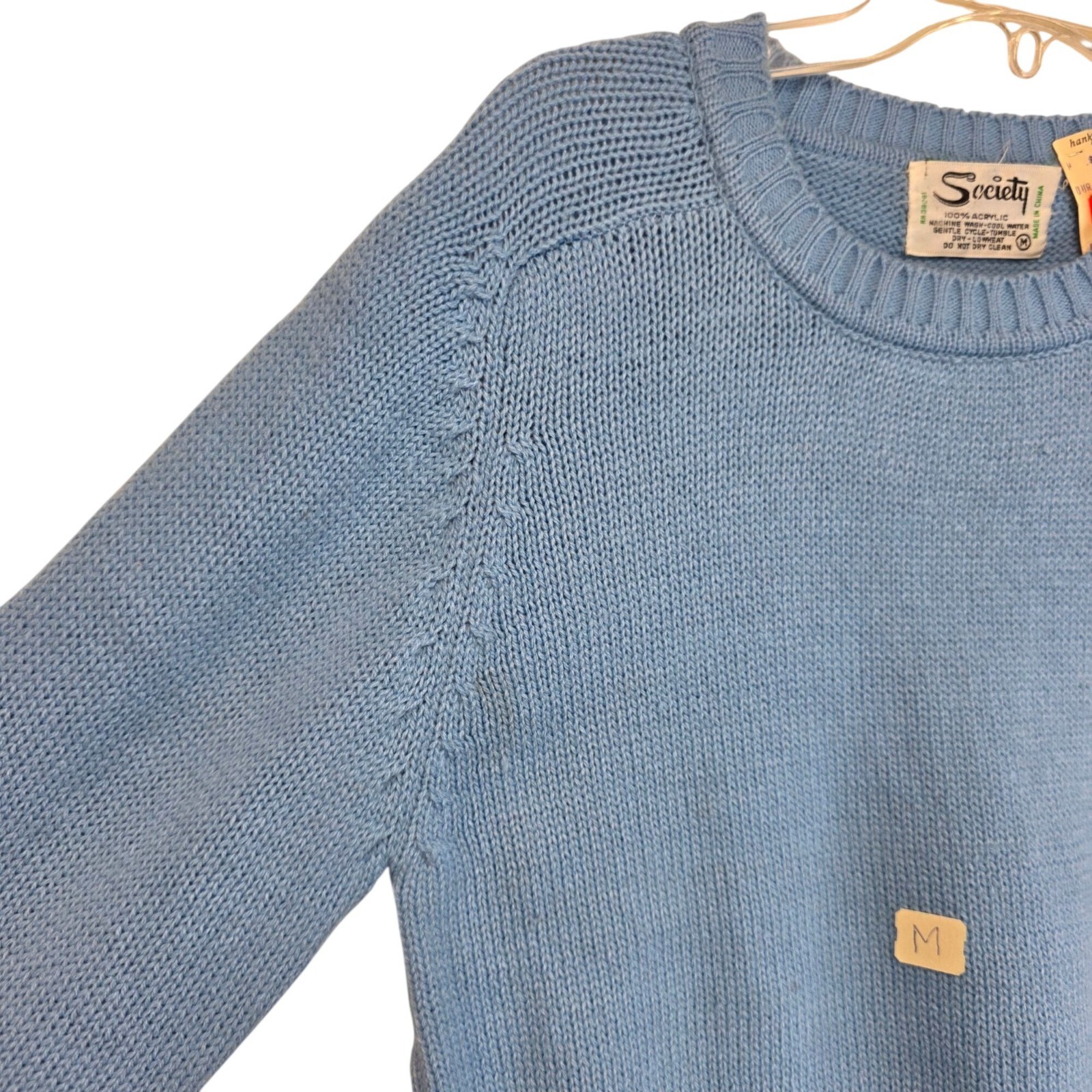 Vintage Society Pullover Sweater Sz S Blue Deadstock Preppy Layers Office Golf